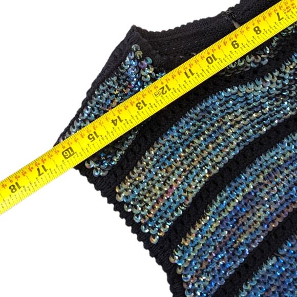 60's Iridescent boxy sequin sweater top - Picture 5 of 6